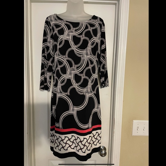 VINTAGE Nine West black ,white and red dress,size 6 - Picture 1 of 6